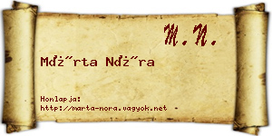 Márta Nóra névjegykártya