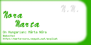 nora marta business card